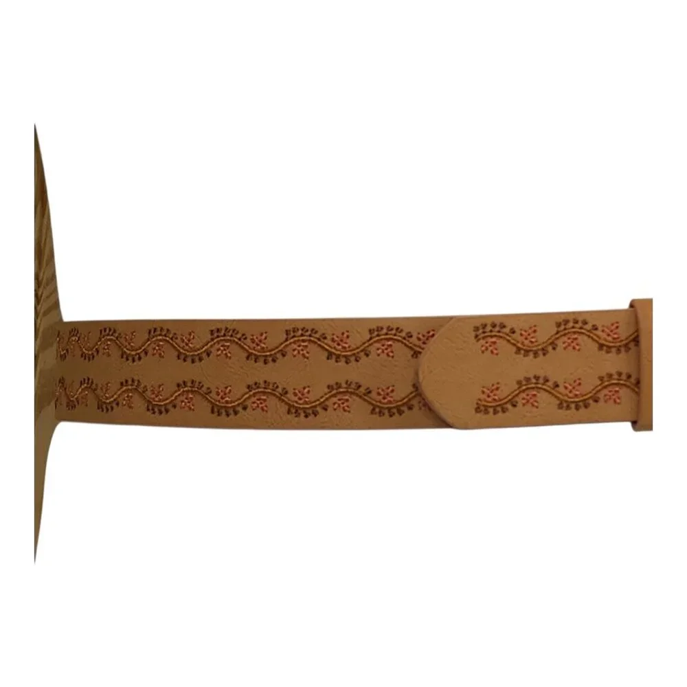 Haute Hippie Tan Leather Belt With Gold Buckle Womens Size M Vachetta - Picture 10 of 12